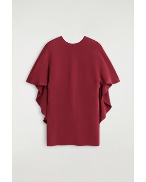 COS Draped Silk Mini Dress - Red