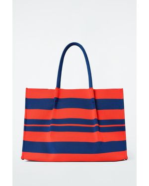 COS Striped Market Tote Bag - Red
