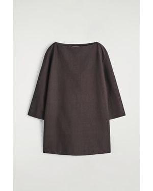COS Linen A-Line Mini Dress - Brown