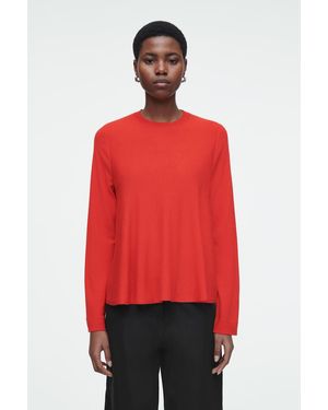 COS Trapezförmiger Pullover Aus Merinowolle - Rot