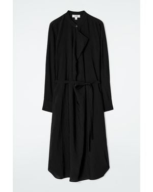 COS Draped Belted Midi Dress - Black
