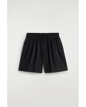 COS Ruched-Waist Shorts - Black
