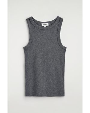 COS Ribbed Cotton Tank Top - Grey