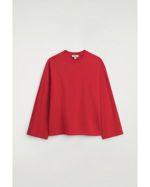 COS Brushed-Cotton Long-Sleeved T-Shirt - Red