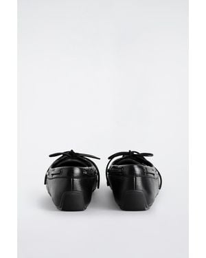 COS Leather Moccasin Driving Shoes - White