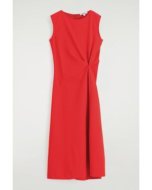 COS Twist-Detail Midi Dress - Red
