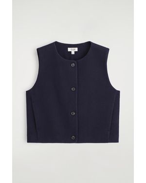 COS Boiled Merino Wool Vest - Blue