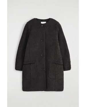 COS Longline Teddy Jacket - Black