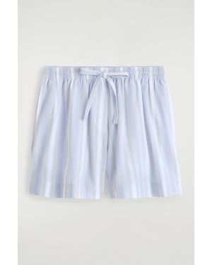 COS Striped Seersucker Shorts - Blue