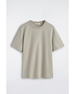 COS Interlock Cotton Crew-Neck T-Shirt - Grey