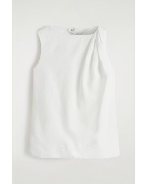 COS Twisted-Detail Linen Top - White
