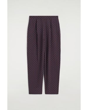 COS Diamond-Print Straight-Leg Trousers - Purple