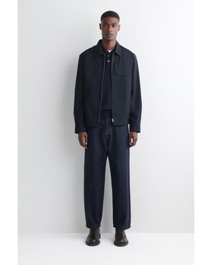 COS Hemdjacke Aus Baumwolle Mit Reissverschluss - Blau