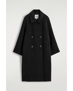 COS Oversized Double-breasted Wool Coat - Black
