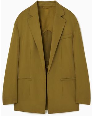 COS Oversized Tie-front Blazer - Green