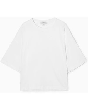 COS Boxy Curved-hem T-shirt - White