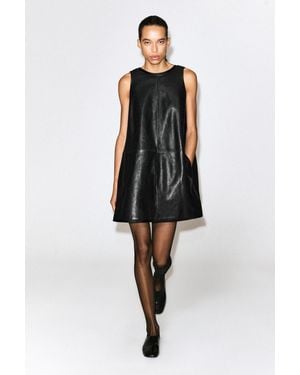 COS Minikleid Aus Leder - Schwarz
