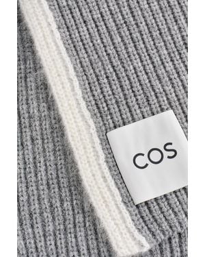 COS Chunky Wool-Mohair Scarf - Grey