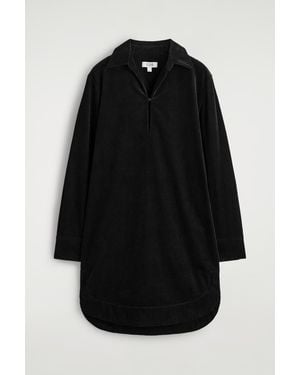 COS Corduroy Mini Shirt Dress - Black