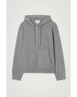 COS Knitted Zip-up Hoodie - Grey