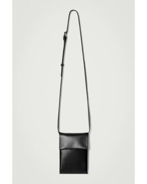 COS Folded Crossbody Phone Pouch - Leather - White