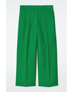 COS Straight-Leg Tailored Linen Trousers - Green