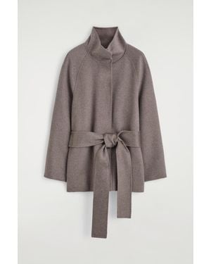 COS Belted Double-Faced Cashmere Jacket - Brown