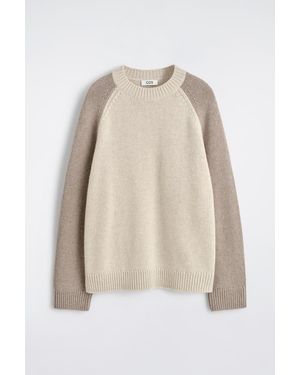 COS Colour-Block Cashmere Sweater - Natural