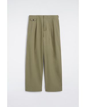 COS Pocket-Detail Relaxed-Fit Wide-Leg Trousers - Green
