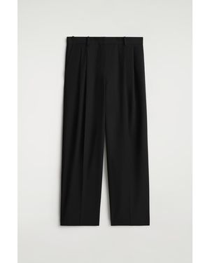 COS Relaxed Twill Wide-leg Trousers - Grey