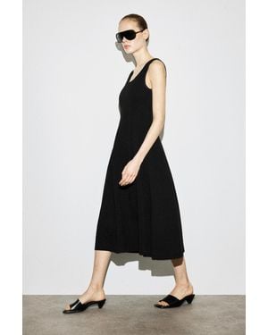 cos petal midi dress PETAL-SLEEVE COTTON MIDI DRESS - LIGHT GREEN