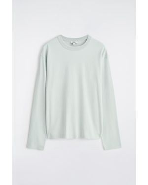 COS Relaxed Jersey Interlock Long-Sleeved T-Shirt - Blue