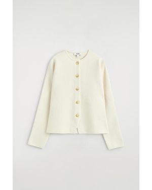 COS Sculptural Cotton Cardigan - Natural