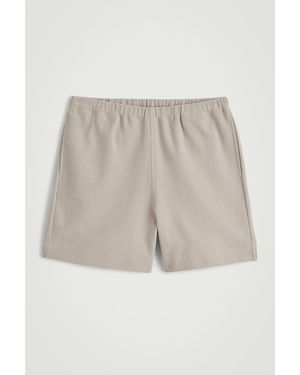 COS Textured Cotton-Jersey Shorts - Natural