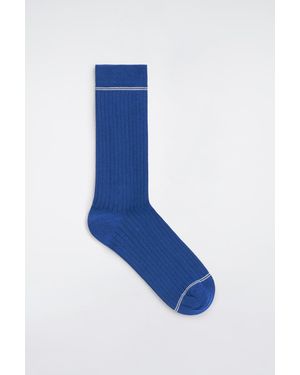 COS Gerippte Socken Mit Streifen - Blau