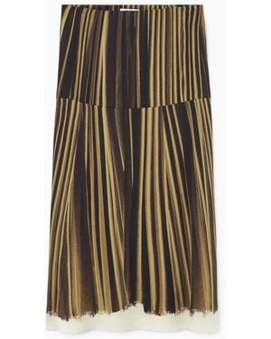 COS Trompe-l'ail Midi Skirt - Natural