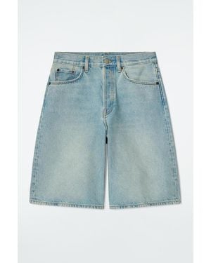 COS Longline Denim Shorts - Blue