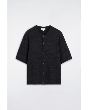 COS Bouclé-Strickjacke Mit Kurzen Ärmeln - Schwarz
