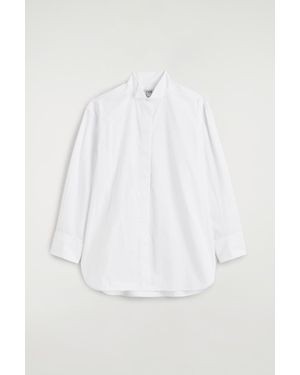 COS Wing-Collar Cotton Tuxedo Shirt - White