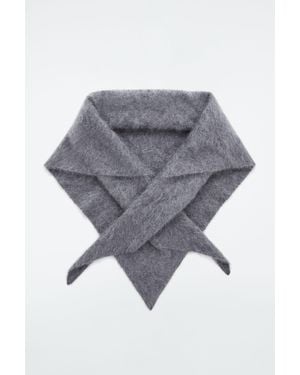 COS Pure Brushed-cashmere Triangle Scarf - Grey