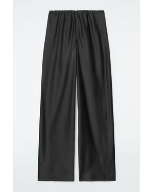 COS Elasticated Satin Trousers - Black