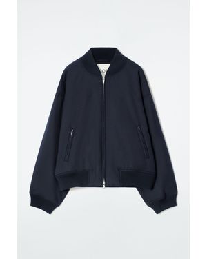 COS Oversized Wool Bomber Jacket - Blue