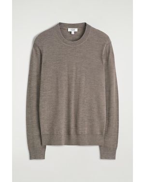 COS Slim Merino Wool Crew-Neck Jumper - Brown