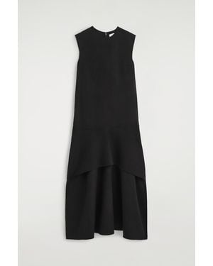 COS Dropped-Waist Double-Faced Wool Dress - Black