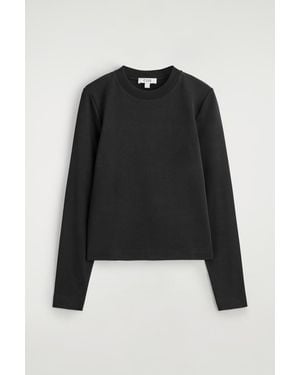 COS Clean Cut Long-Sleeved T-Shirt - Black