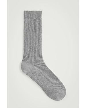 COS Ribbed Socks - Grey