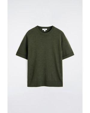 COS Merino Wool Knitted T-Shirt - Green