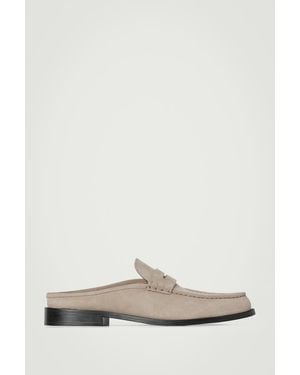 COS Suede Penny Mules - White