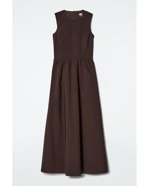 COS Open-back Cotton Maxi Dress - Brown