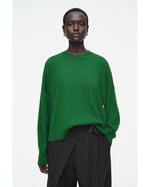 COS Pullover Aus Merinowolle Mit Rundhalsausschnitt - Grün